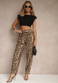 Renee - Panterkowe Spodnie ze Sznurkiem Tilarisea. Okazja: na co dzień. Styl: casual #2