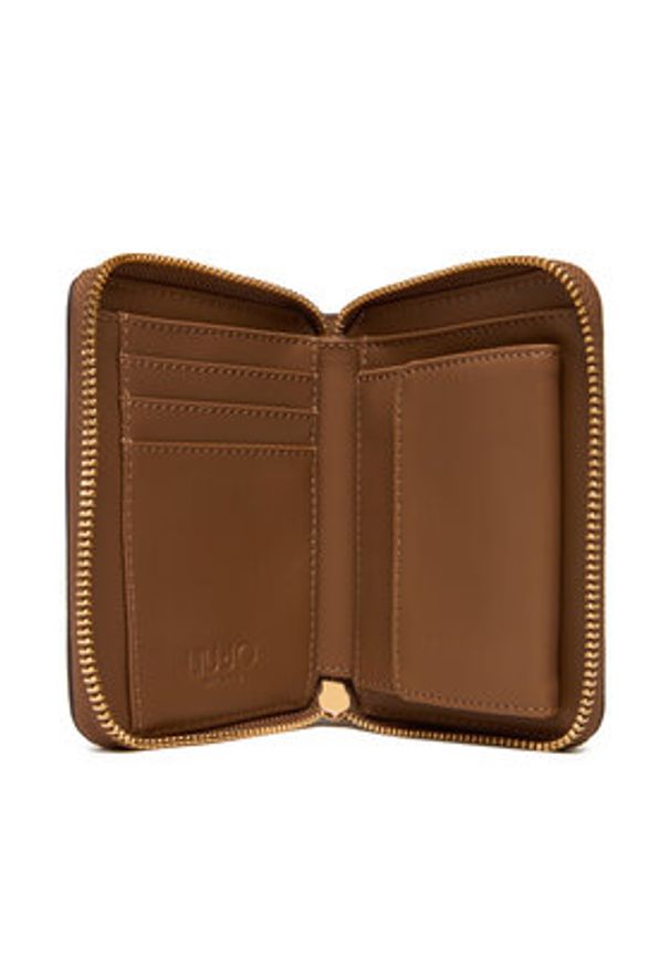 Liu Jo Portfel Ecs M Zip Around AF5156 E0058 Brązowy. Kolor: brązowy. Materiał: skóra