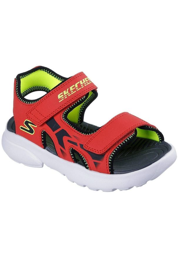 skechers - Sandały dla dzieci Skechers Razor Splash Aqua. Kolor: czerwony. Materiał: syntetyk, materiał. Styl: sportowy