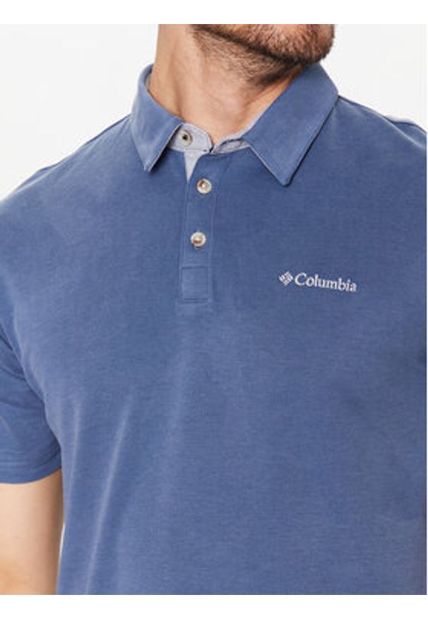 columbia - Columbia Polo Nelson Point 1772721 Niebieski Regular Fit. Typ kołnierza: polo. Kolor: niebieski. Materiał: syntetyk