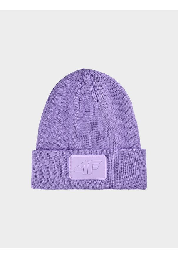 4f - Czapka beanie uniseks - fioletowa. Kolor: fioletowy. Materiał: materiał, syntetyk. Sezon: zima. Styl: sportowy, klasyczny