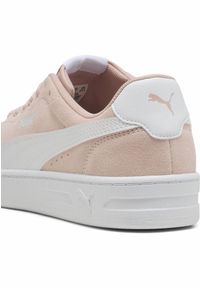 Puma - Damskie sneakersy Court Lally z zamszu PUMA Rose Quartz White Pink. Okazja: na randkę, na spotkanie biznesowe. Kolor: biały, różowy, wielokolorowy. Materiał: zamsz