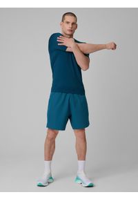 4f - 4F Spodenki treningowe szybkoschnące męskie - turkusowe M. Kolor: niebieski. Materiał: skóra, tkanina. Sport: fitness #1