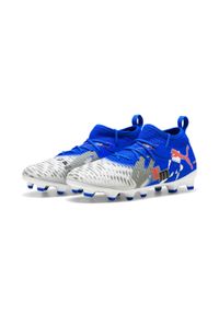 Puma - Młodzieżowe buty piłkarskie FUTURE 8 MATCH FOREVER FG/AG PUMA. Kolor: biały, wielokolorowy, niebieski. Szerokość cholewki: normalna. Sport: piłka nożna