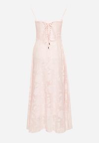 Born2be - Różowa Rozkloszowana Sukienka Vices z Gorsetowym Wiązaniem Fenosella. Okazja: na imprezę. Typ kołnierza: dekolt gorset. Kolor: różowy. Długość rękawa: na ramiączkach. Sezon: lato. Typ sukienki: gorsetowe. Styl: elegancki #2