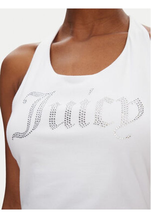 Juicy Couture Top Tied JCWCT125306 Biały Slim Fit. Kolor: biały. Materiał: bawełna