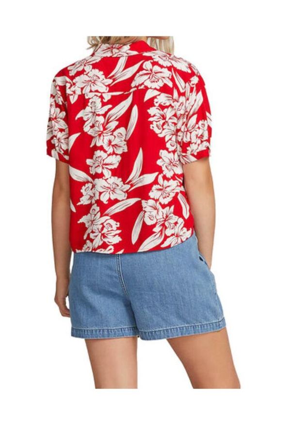 Koszula turystyczna damska Volcom Aloha Ha. Kolor: czerwony. Materiał: wiskoza