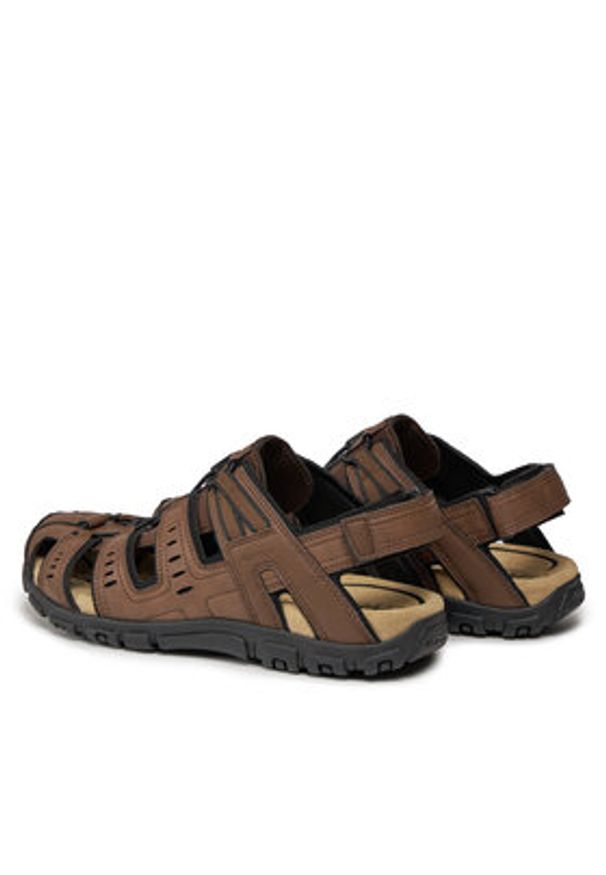Geox Sandały Uomo Sandal Strada U4524C 000ME C6006 Brązowy. Kolor: brązowy. Materiał: skóra