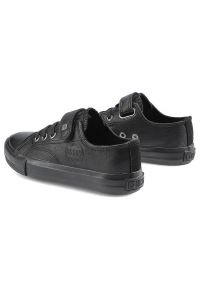 Big-Star - Trampki damskie Big Star, skóra ekologiczna ze sznurowaniem i zapinaniem na rzep, czarne, EE374034. Okazja: na co dzień. Zapięcie: rzepy. Kolor: czarny. Materiał: materiał, guma, skóra ekologiczna. Szerokość cholewki: normalna. Styl: casual, klasyczny, sportowy #8