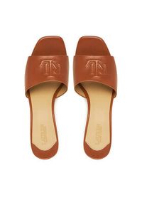 Lauren Ralph Lauren - LAUREN RALPH LAUREN Klapki Everley Block-Heel 802974364002 Brązowy. Kolor: brązowy. Materiał: skóra #6