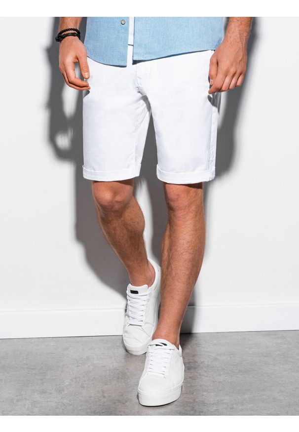 Białe szorty Ombre Clothing krótkie, na lato