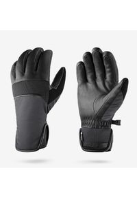 WEDZE - Rękawice narciarskie dla dorosłych Wedze 500 Sport. Kolor: czarny. Materiał: skóra, tkanina, dzianina, softshell, materiał, futro. Sport: narciarstwo