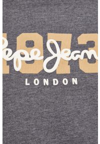 Pepe Jeans bluza Meier męska kolor szary z nadrukiem. Kolor: szary. Materiał: prążkowany. Długość rękawa: raglanowy rękaw. Wzór: nadruk #5