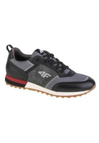 4f - Buty 4F Men's Casual M H4L-OBML258-25S czarne. Okazja: na co dzień. Kolor: czarny. Materiał: skóra, guma, tkanina