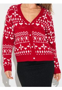 Sinsay - Świąteczny kardigan z sercami i zimowym deseniem - wielobarwny. Sezon: zima. Styl: wizytowy #1