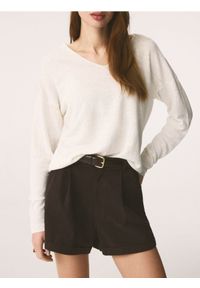 Reserved - Sweter z lnu - złamana biel. Materiał: len. Styl: klasyczny #1