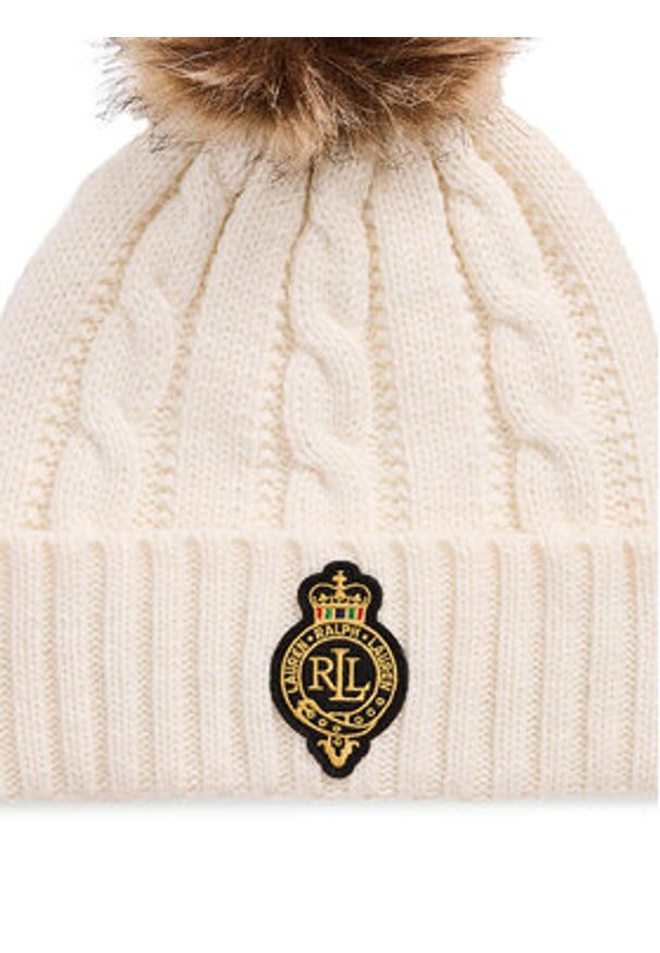 Lauren Ralph Lauren - LAUREN RALPH LAUREN Czapka 454P04455001 Écru. Materiał: materiał, poliester