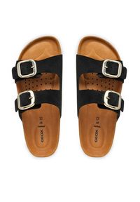 Geox Klapki D Brionia H D551DA 00022 C9999 Czarny. Kolor: czarny. Materiał: zamsz, skóra