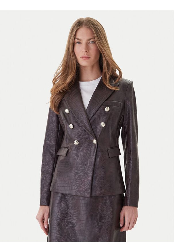 JOOP! Marynarka 58 254J58Jaidyn 30048908 Brązowy Slim Fit. Kolor: brązowy. Materiał: skóra