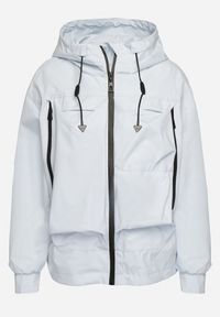 Born2be - Jasnoniebieska Kurtka Wiatrówka z Kieszeniami i Ściągaczami Braliana. Okazja: na spacer. Kolor: niebieski. Materiał: jeans. Styl: elegancki, sportowy #7