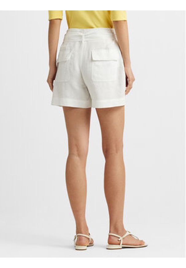 Lauren Ralph Lauren Szorty materiałowe 200862093001 Biały Relaxed Fit. Kolor: biały. Materiał: len