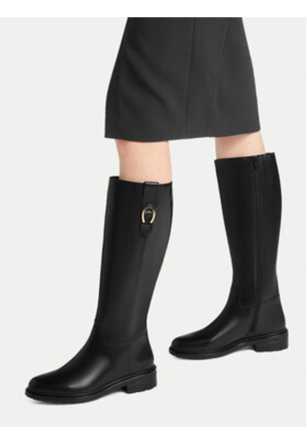 Geox Oficerki D Walk Pleasure D46TGD 00043 C9999 Czarny. Kolor: czarny. Materiał: skóra