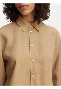 Marella Koszula Girello 2615111122 Beżowy Regular Fit. Kolor: beżowy. Materiał: len #4