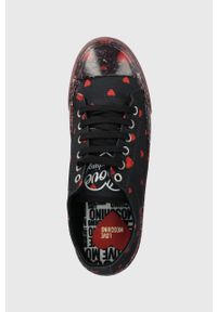 Love Moschino tenisówki damskie kolor czarny. Nosek buta: okrągły. Zapięcie: sznurówki. Kolor: czarny. Materiał: bawełna, guma #3