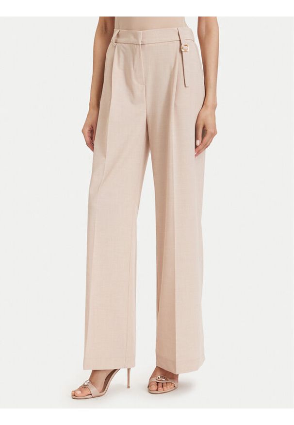 Maryley Spodnie materiałowe 26EB521/08BE Beżowy Regular Fit. Kolor: beżowy. Materiał: wiskoza