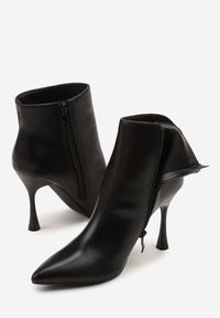 Renee - Czarne Klasyczne Botki na Szpilce Vices Tikolisse. Okazja: na co dzień. Kolor: czarny. Materiał: jeans, skóra. Obcas: na szpilce. Styl: klasyczny #5