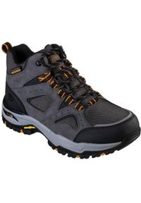 skechers - Buty trekkingowe męskie Skechers Arch Fit Dawson Millard. Wysokość cholewki: za kostkę. Zapięcie: sznurówki. Kolor: szary. Materiał: materiał, syntetyk. Szerokość cholewki: normalna