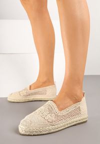 Born2be - Beżowe Szydełkowe Espadryle Vices na Podeszwie z Plecionki Jelseli. Okazja: na co dzień. Kolor: beżowy. Styl: klasyczny, casual, elegancki