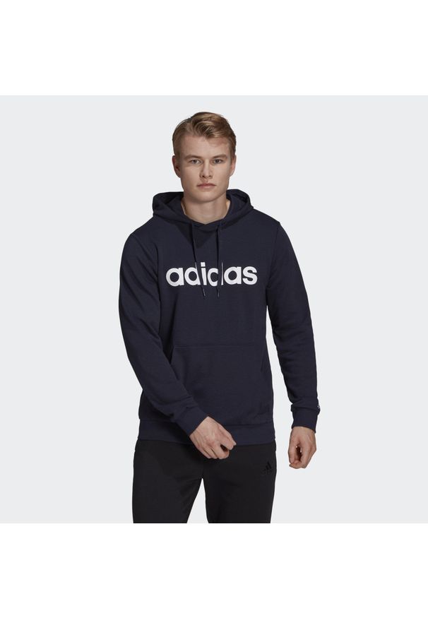 Adidas - Bluza z kapturem Męska Essentials French Terry. Typ kołnierza: kaptur. Kolor: biały, wielokolorowy, niebieski