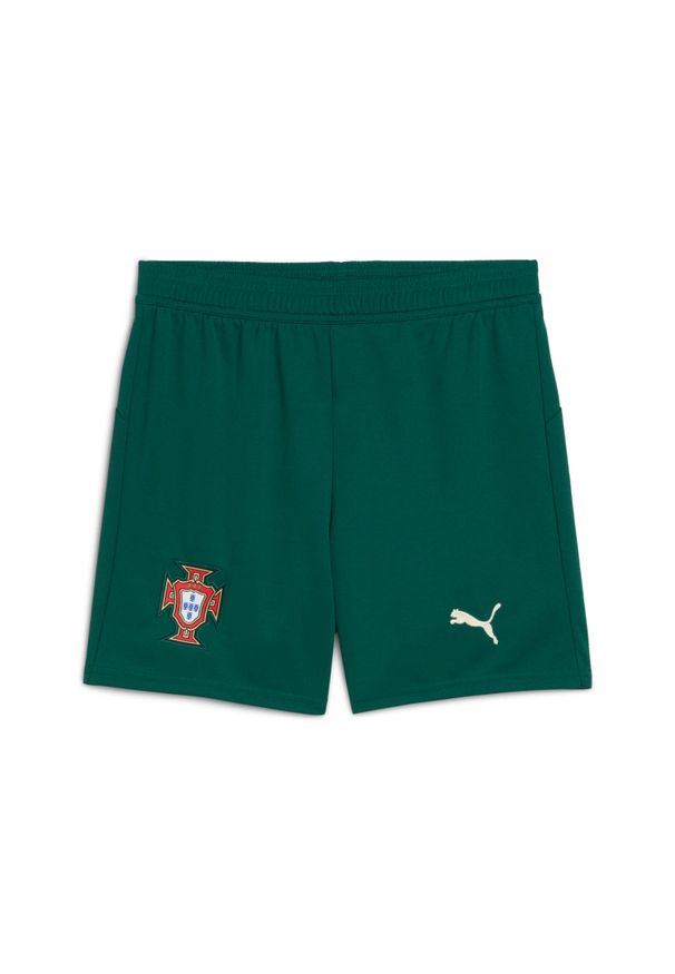 Puma - Szorty dla dzieci Portugal 2025. Kolor: zielony. Styl: młodzieżowy, sportowy