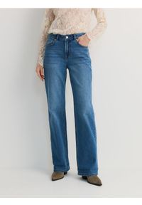 Reserved - Jeansy wide leg - niebieski. Kolor: niebieski