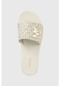 MICHAEL Michael Kors klapki MK damskie kolor beżowy na platformie 40T1MKFA1B. Kolor: beżowy. Obcas: na platformie #2