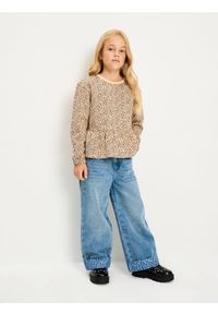 Sinsay - Jeansy wide leg z podwijaną nogawką - niebieski. Kolor: niebieski