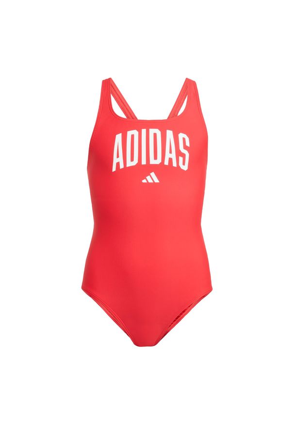 Adidas - Strój kąpielowy Collegiate V-back Kids. Kolor: czerwony, wielokolorowy, biały