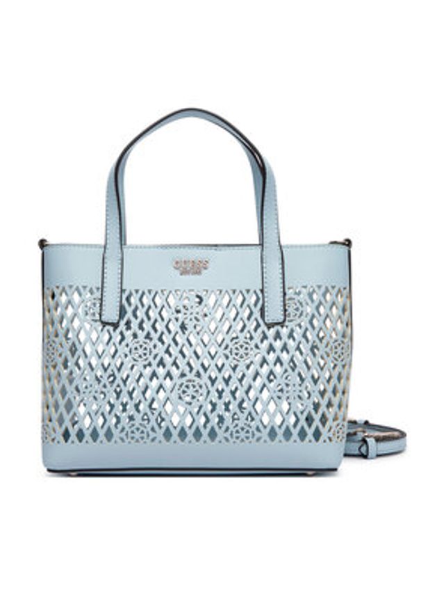 Guess Torebka Letty Mini HWPG99 11750 Niebieski jasny. Kolor: niebieski. Materiał: skórzane