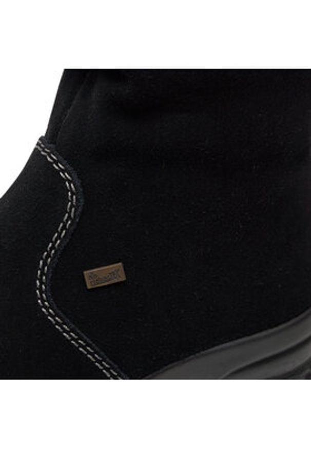 Rieker Botki Z7171-01 Czarny. Kolor: czarny. Materiał: skóra, zamsz