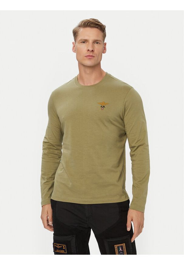 Aeronautica Militare Longsleeve 262TS2390UJ00372 Zielony Regular Fit. Kolor: zielony. Materiał: bawełna. Długość rękawa: długi rękaw