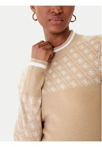 Guess Sweter W5BR24 Z3JD2 Beżowy Slim Fit. Kolor: beżowy. Materiał: syntetyk #3