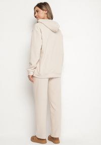 Born2be - Beżowy Bawełniany Komplet Dresowy z Bluzą i Spodniami Zansira. Kolor: beżowy. Materiał: bawełna, dresówka #2