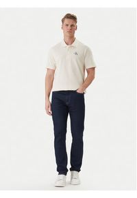 Calvin Klein Jeans Polo Easy Monologo LV04RF209G Beżowy Regular Fit. Typ kołnierza: polo. Kolor: beżowy. Materiał: bawełna #2