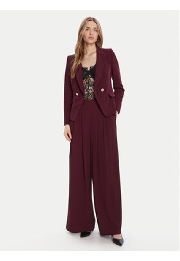 Rinascimento Spodnie palazzo CFC0125495003 Bordowy Wide Leg. Kolor: czerwony. Materiał: syntetyk