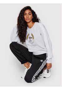 Adidas - adidas Bluza Graphic HL6557 Szary Loose Fit. Kolor: szary. Materiał: bawełna #4