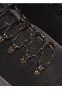 Big-Star - Buty męskie trekkingowe czarne SS174039 906. Okazja: na co dzień. Nosek buta: okrągły. Kolor: czarny. Materiał: syntetyk, skóra. Sport: turystyka piesza #3