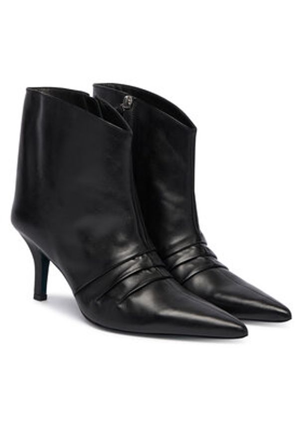 Patrizia Pepe Botki 2Y0041 L048 K103 Czarny. Kolor: czarny. Materiał: skóra