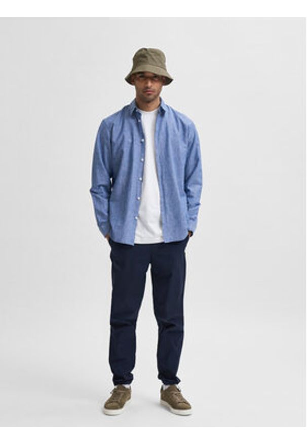 Selected Homme Koszula 16078867 Niebieski Slim Fit. Kolor: niebieski. Materiał: bawełna