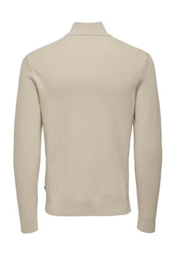 Only & Sons Sweter 22023210 Beżowy Regular Fit. Kolor: beżowy. Materiał: bawełna